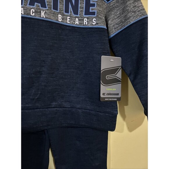 Maine Black Bears Colosseum Outfit Set Hoodie Sweatpants Toddler 3T NEW - Picture 3 of 7